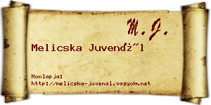 Melicska Juvenál névjegykártya